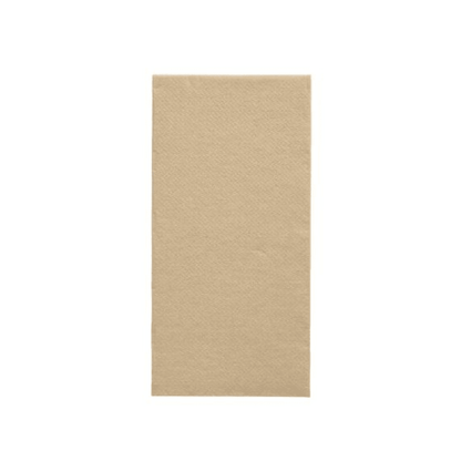 En rektangulær, brun papirserviet fra „DAILY Collection“ af PAPSTAR i 1/8-fold (32 cm x 32 cm) er centreret på en enkel hvid baggrund. Servietten tilbyder bæredygtig komfort med sin glatte tekstur og manglen på synlige mønstre eller designs, hvilket gør den til en elegant enkel tilføjelse til enhver borddekoration.