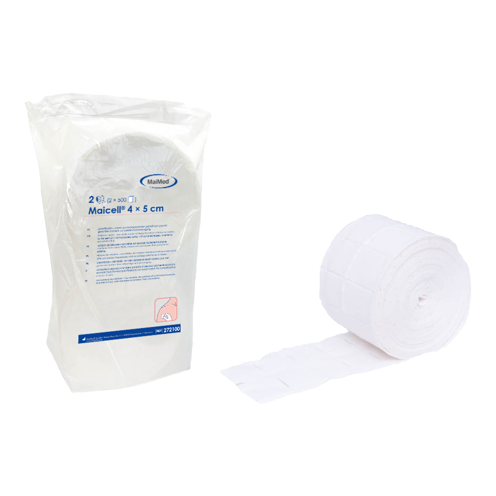 Maicell usterile 4x5cm celluloseservietter, 2x500 stk./pak. | Pakke (1000 stk.)