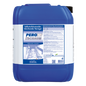 Ein 12 kg Kanister aus blauem Kunststoff von Dr. Schnell PERO SCHAUM, einem selbstschäumenden, bleichenden, chlorierten Oberflächenreiniger der DR.SCHNELL GmbH & Co. KGaA, konzipiert für die effektive Oberflächenreinigung.