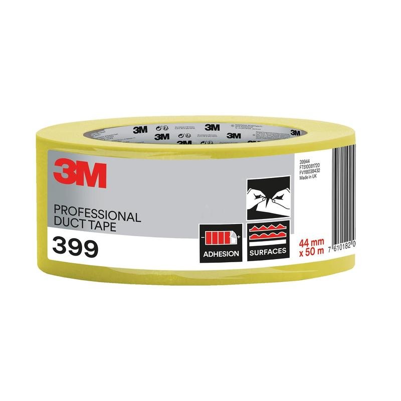 3M™ 399 betonstoftape, gul, 44 mm x 50 m, 1 rulle/pakke | Pakke (1 rulle)