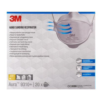 3M™ Aura™ Comfort Partikelmaske 9310+, FFP1, uden ventil, pakke med 20 | Pakke (20 stk.)