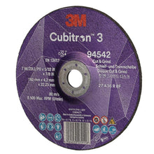 3M™ Cubitron™ 3 Cut and Grind slibeskive, 94542, 36+, T27, 180 mm x 4,2 mm x 22,23 mm, EN, 10/pak, 20 stk/PU | Pakke (10 stk.)