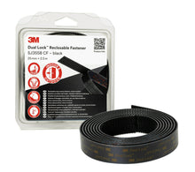 3M™ Dual Lock™ fleksibel tryklås SJ355B, sort, 25 mm x 2,5 m, 5,7 mm, 40 hoveder/cm², individuelt pakket | Pakke (1 rulle)