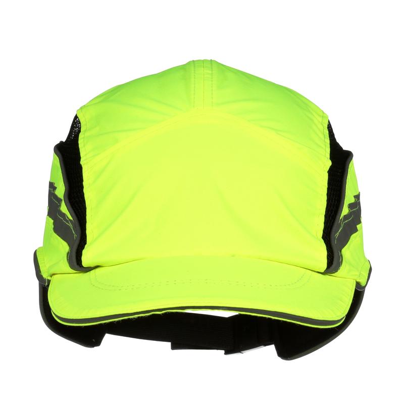 3M™ First Base™ 3 bump-hætte 2021866, Classic, Fluorescerende High Visibility, Gul, Short Peak, 55 mm, Custom | Pakke (1 stk)