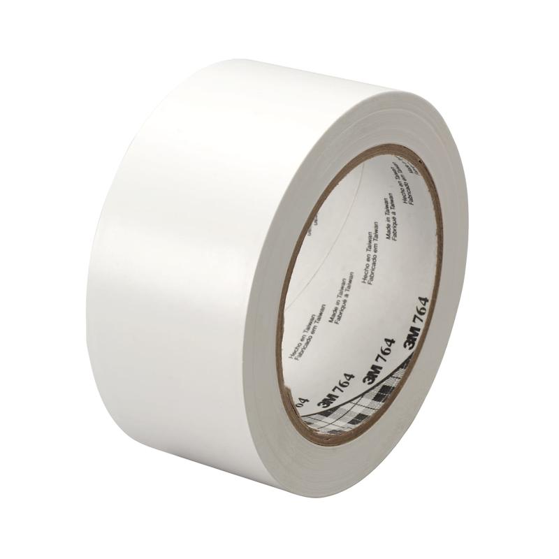 3M™ PVC-tape til almindelig brug 764, hvid, 50 mm x 33 m, 0,13 mm | Pakke (1 rulle)