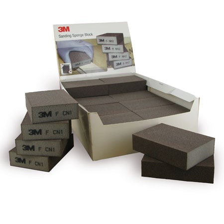 3M™ slibesvampe, 100 mm x 68 mm x 26 mm, MED, firesidet | Pakke (1 stk)