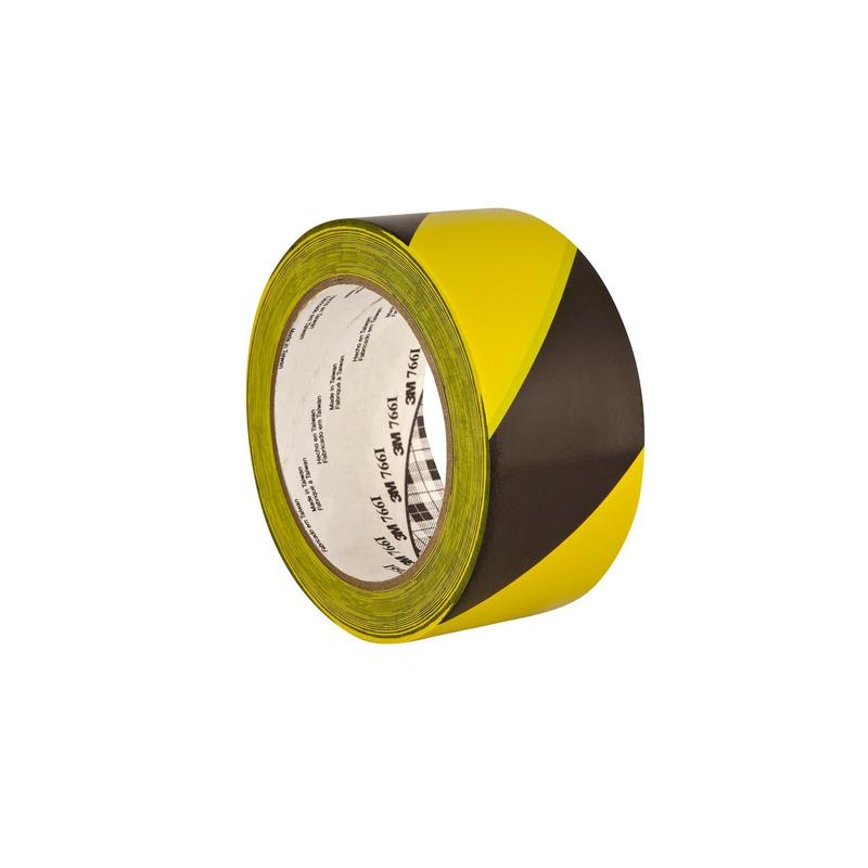 3M™ Hazard Marking Tape 766i, gul/sort, 50 mm x 33 m, Bulk Pack | Pakke (1 rulle)