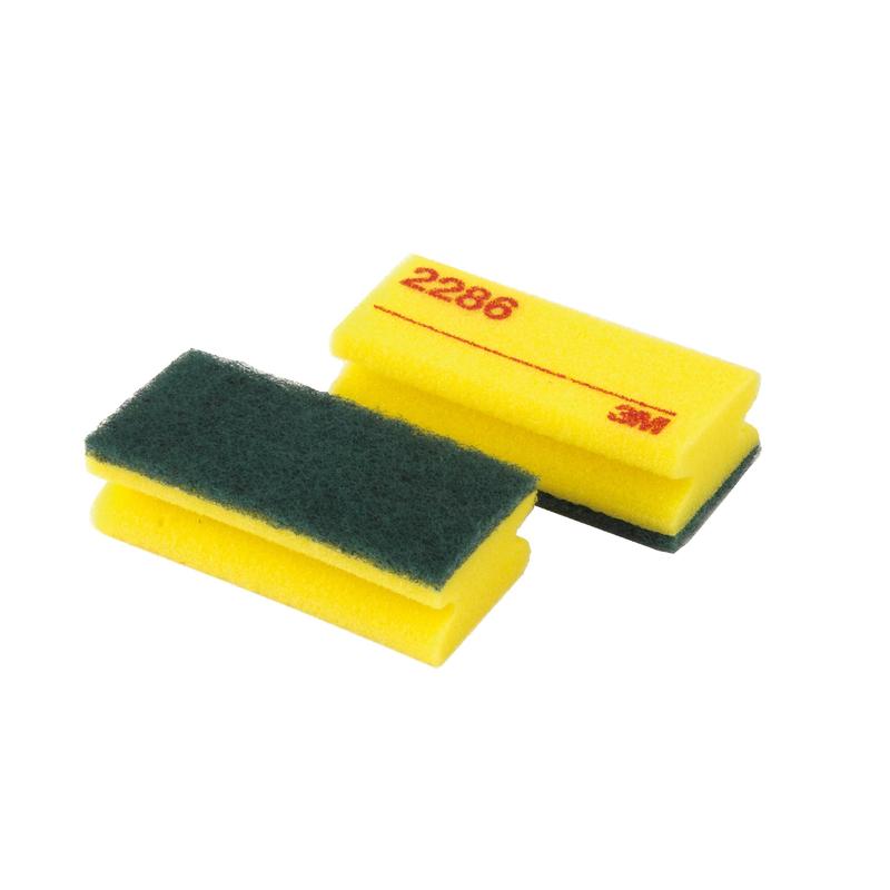 3M™ Scotch-Brite™ rengøringssvamp 2286, gul/grøn, 70 mm x 150 mm, 120 stk/etui | Pakke (6 stk.)
