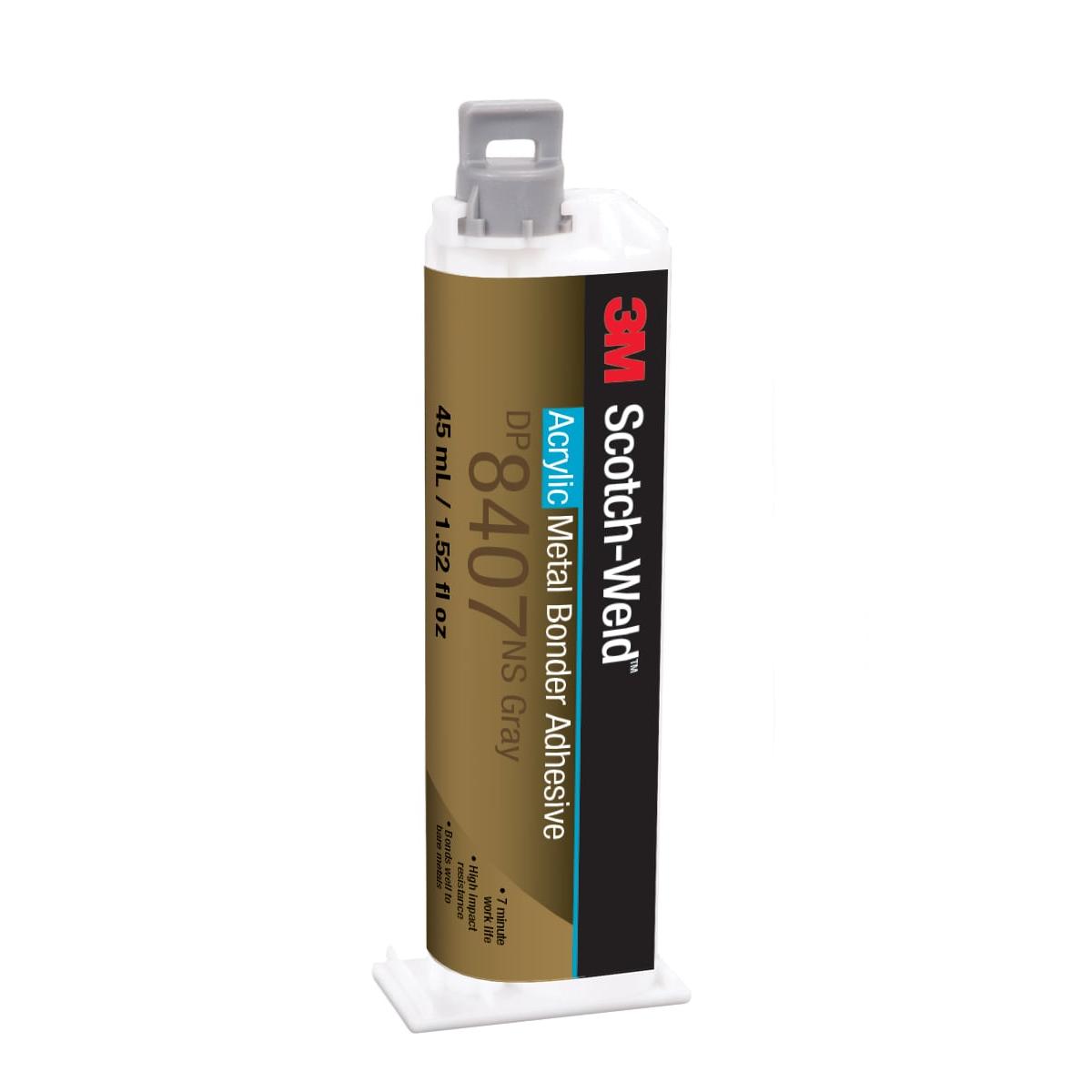 3M™ Scotch-Weld™ 2-komponent akrylbaseret konstruktionslim DP8407NS, Grå, 45 ml | Pakke (1 stk.)