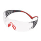 3M™ SecureFit™ 400 sikkerhedsbriller, røde/grå stænger, Scotchgard™ anti-dug/anti-ridsebelægning (K&N), klar linse, SF401SGAF-RED-EU | Pakke (1 stk)