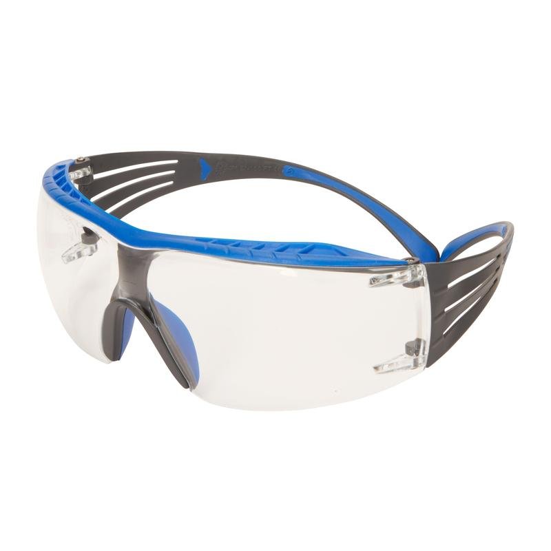 3M™ SecureFit™ 400X sikkerhedsbriller, blå/grå stænger, Scotchgard™ anti-dug/anti-ridsebelægning (K&N), klar linse, SF401XSGAF-BLU-EU, 20 pr. pakke | Pakke (1 stk)