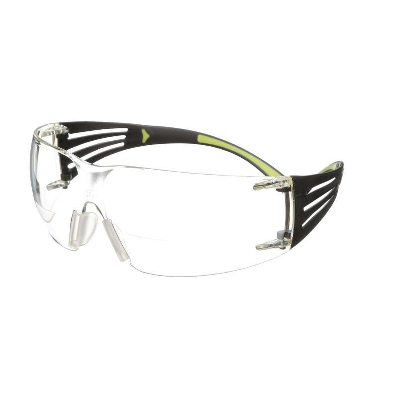 3M™ SecureFit™ 400 Reader Sikkerhedsbriller, sorte/grønne stænger, anti-ridse/anti-dug belægning, +2,0 Power Clear Lens, SF420AS/AF-EU, 20 pr. pakke | Pakke (1 stk)