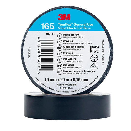 3M™ Temflex™ Vinyl elektrisk tape 165, sort