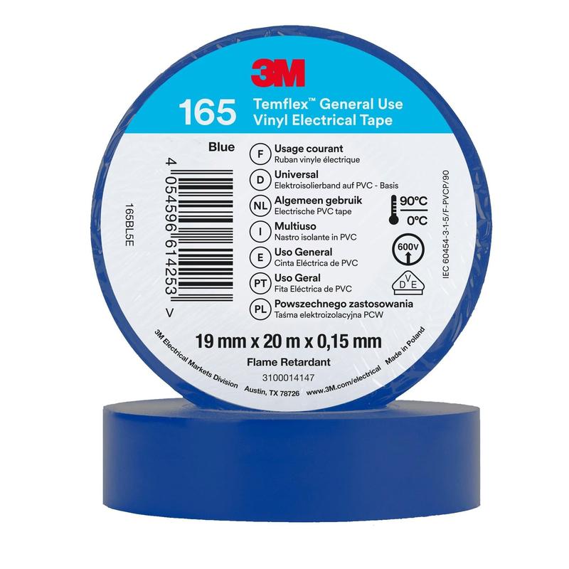 3M™ Temflex™ Vinyl elektrisk tape 165 blå