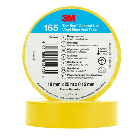 3M™ Temflex™ Vinyl elektrisk tape 165 gul