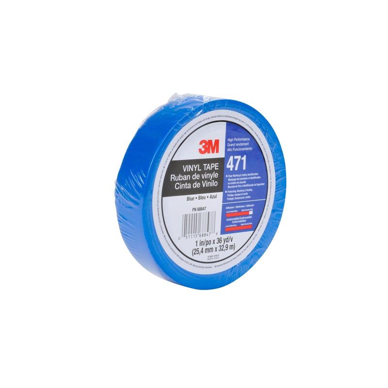 3M™ blød PVC-tape 471, blå, 9 mm x 33 m, 0,14 mm, individuelt pakket | Pakke (1 rulle)