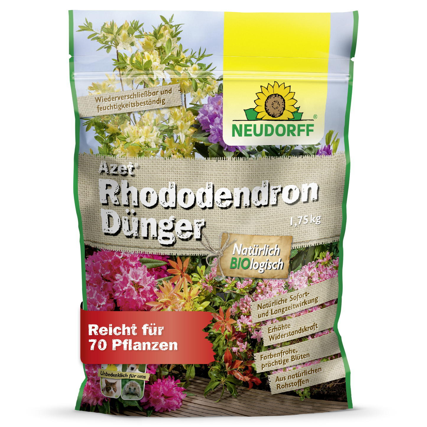 Azet RhododendronGødning fra Neudorff Shop er ideel til azalea og rhododendron og sikrer en frodig og sund vækst.