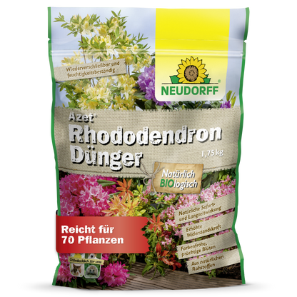 Azet RhododendronGødning fra Neudorff Shop er ideel til azalea og rhododendron og sikrer en frodig og sund vækst.
