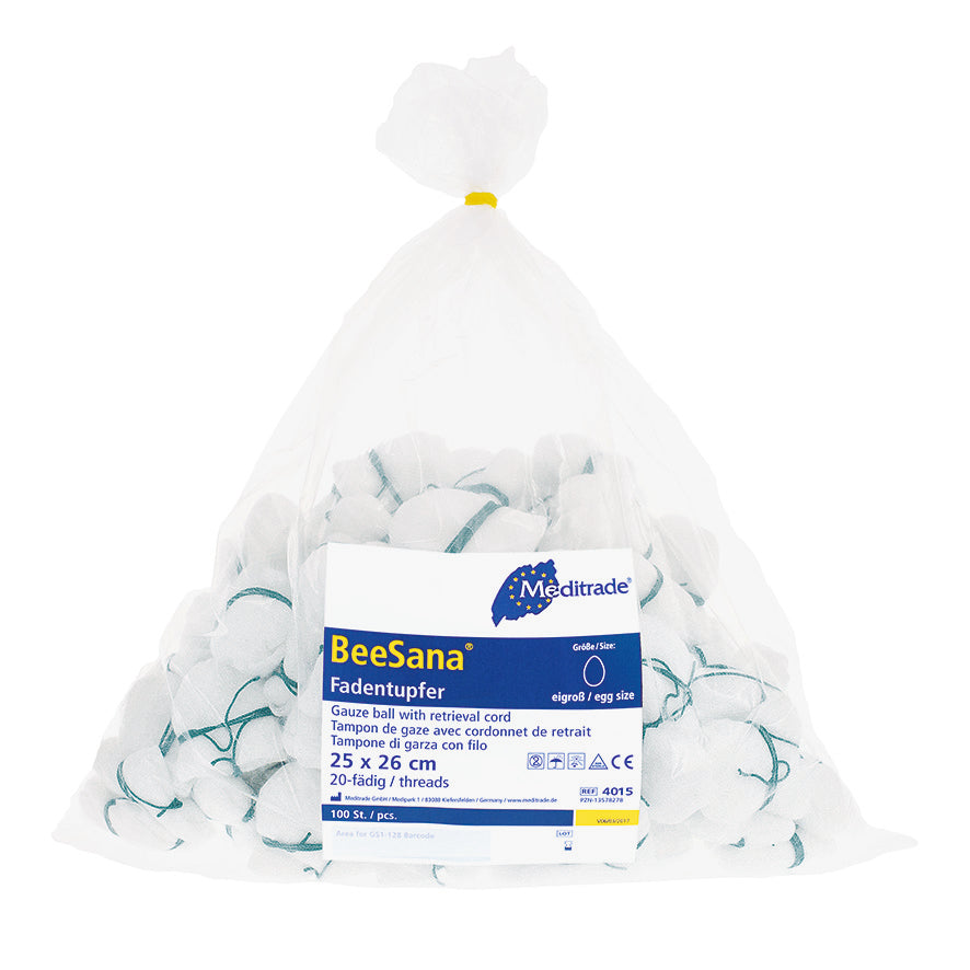 BeeSana® trådpind usteril med RöKo, 25 x 26 cm, ægstørrelse, grøn tråd | Pakke (1 stk)