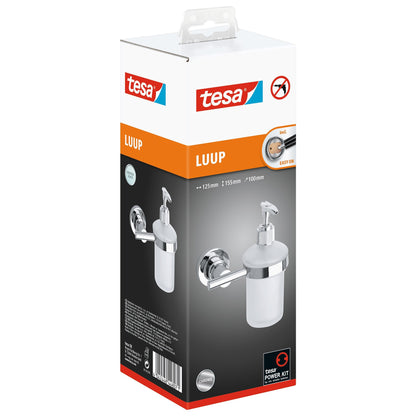 tesa Luup sæbedispenser (175 ml), forkromet, inkl. klæbeløsning