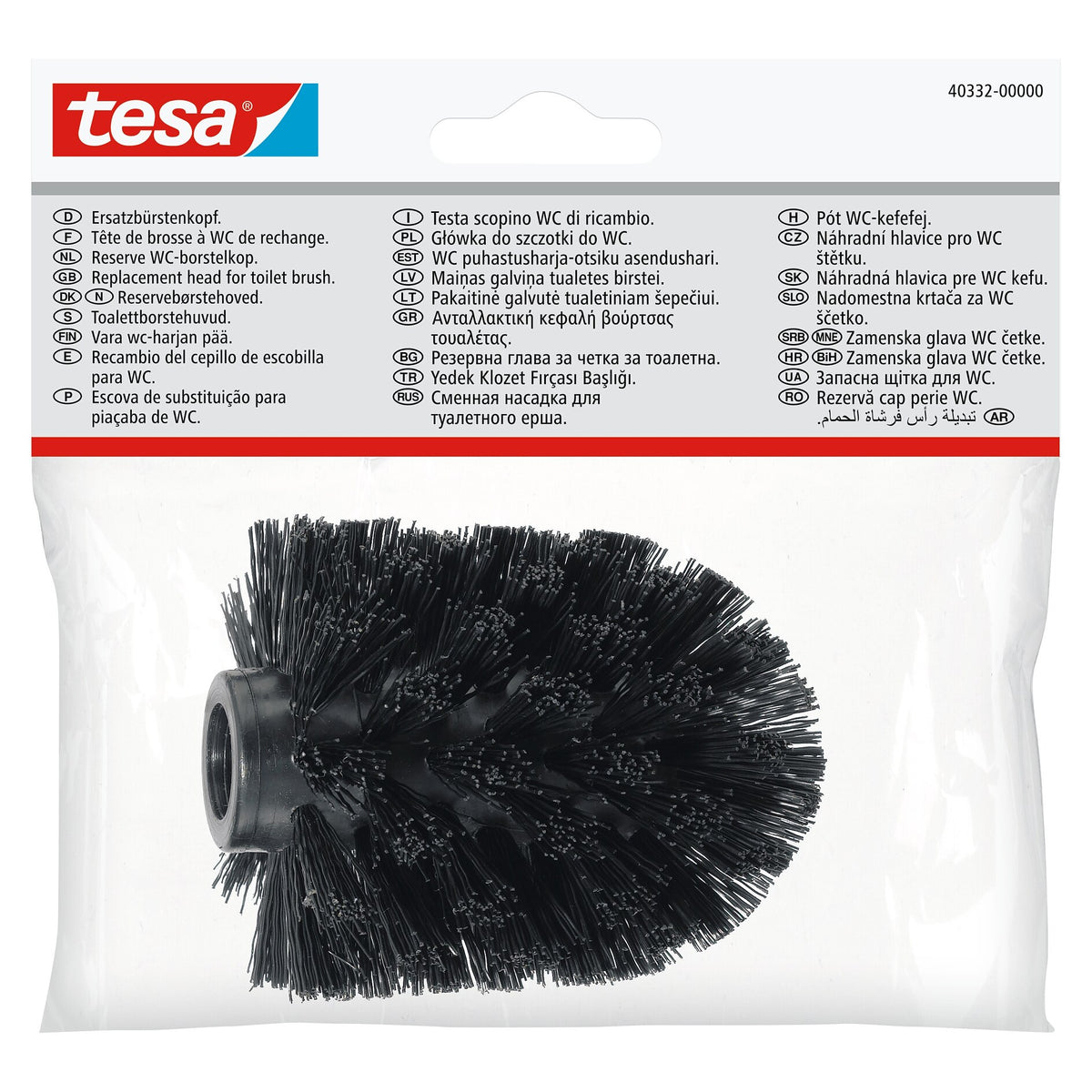 tesa-udskiftningshoved til toiletbørste, sort, Deluxxe, Exxclusiv, Elegaant, Esteetic, Exxcellent, Nooblesse, Ekkro, Hukk, Klaam, Loxx, Luup, Moon eller Smooz