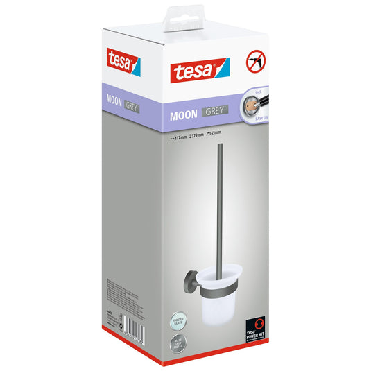 tesa MOON GREY toiletbørsteholder, matgrå, inkl. klæbeløsning