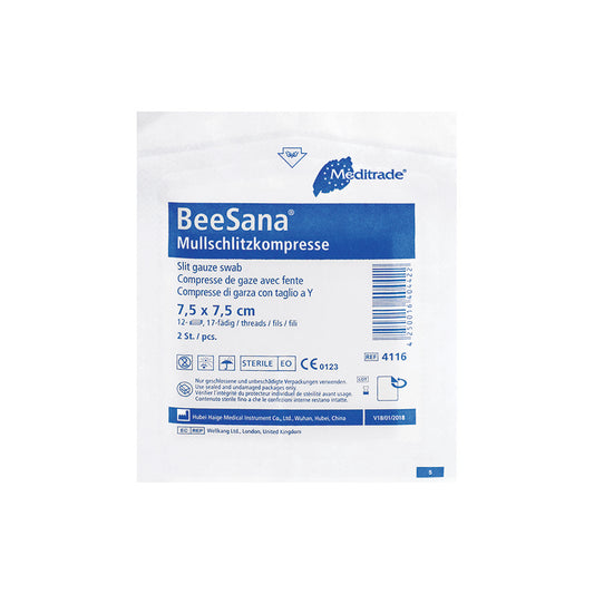 BeeSana® gaze-slidskompress, steril, 12-fold (50 stk.)
