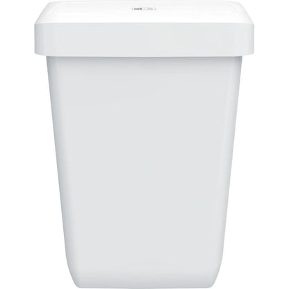CWS ParadiseLine affaldsbeholder Paper Bin er en enkel, rektangulær hvid plastikbeholder (43 l) med påsat låg og glatte overflader, afbildet på hvid baggrund. Enkel og funktionel design med kun en lille etiket på låget.