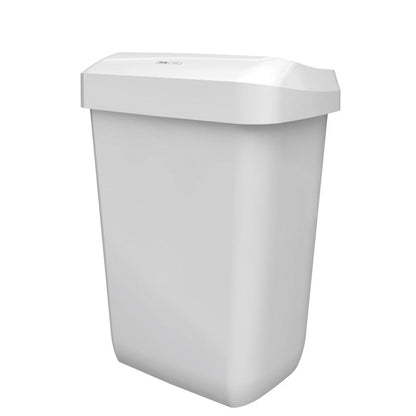 CWS ParadiseLine affaldsbeholder Paper Bin er en hvid, rektangulær 43-l plastikbeholder med let buet låg, afbildet på en enkel hvid baggrund.