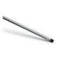 Den Nölle Profi Brush Metalstang 140 cm i sølv fra Nölle Profi Brush Børste- & Penselteknik e.K. er diagonalt afbildet på hvid baggrund, med en sort plastikgevind og to ophængshuller til nem ophængning.