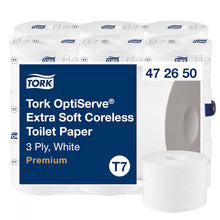 Tork OptiServe Extra-Soft Coreless Toilet Paper T7, 3-lags, hvid, 18 ruller á 550 ark