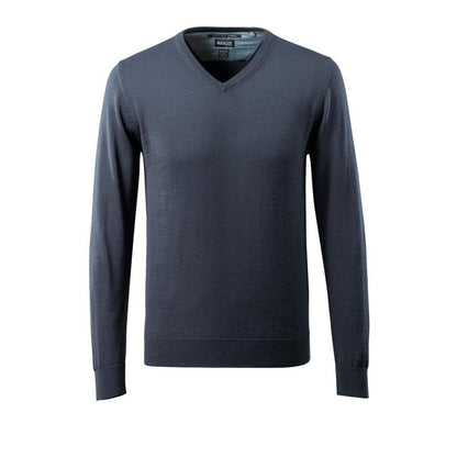 Strikket sweater med V-hals, strikket sweater i merinould