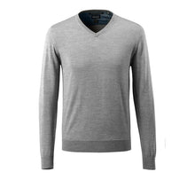 Strikket sweater med V-hals, strikket sweater i merinould