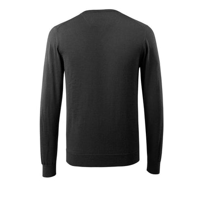 Strikket sweater med V-hals, strikket sweater i merinould