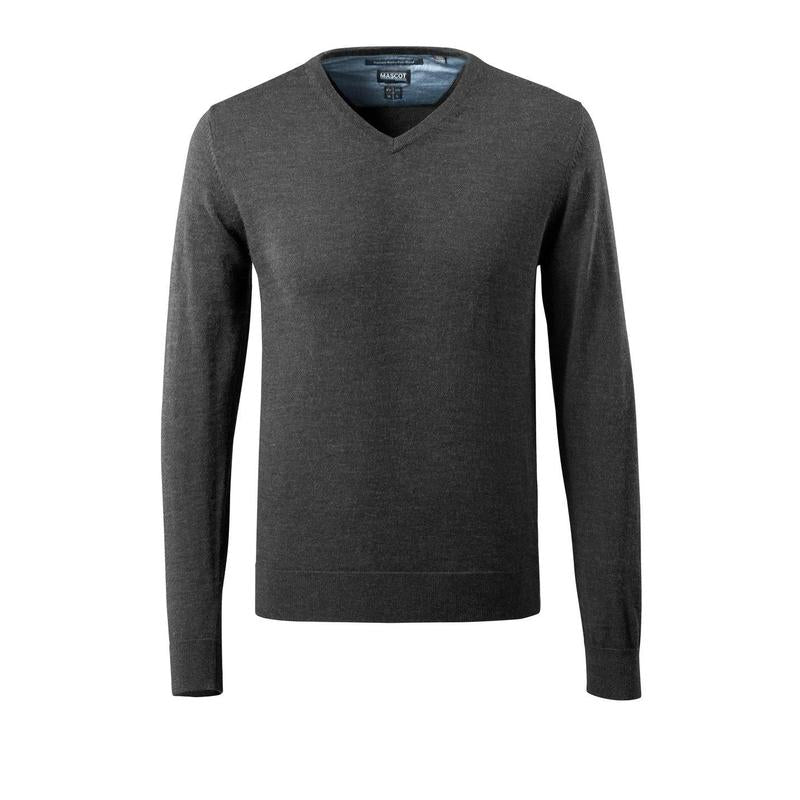 Strikket sweater med V-hals, strikket sweater i merinould