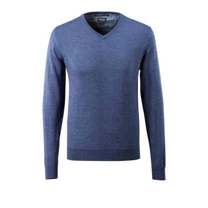Strikket sweater med V-hals, strikket sweater i merinould