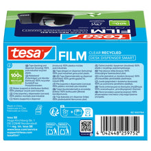 tesa DESK DISPENSER SMART RECYCLED bordrulleholder med tesafilm CLEAR RECYCLED, gennemsigtig