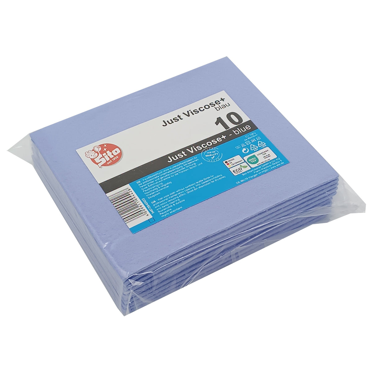 Sito Feuchtwischtuch "Just Viscose +"mit antibakterieller Ausrüstung ca. 150g/m², 400 x 350 mm blau