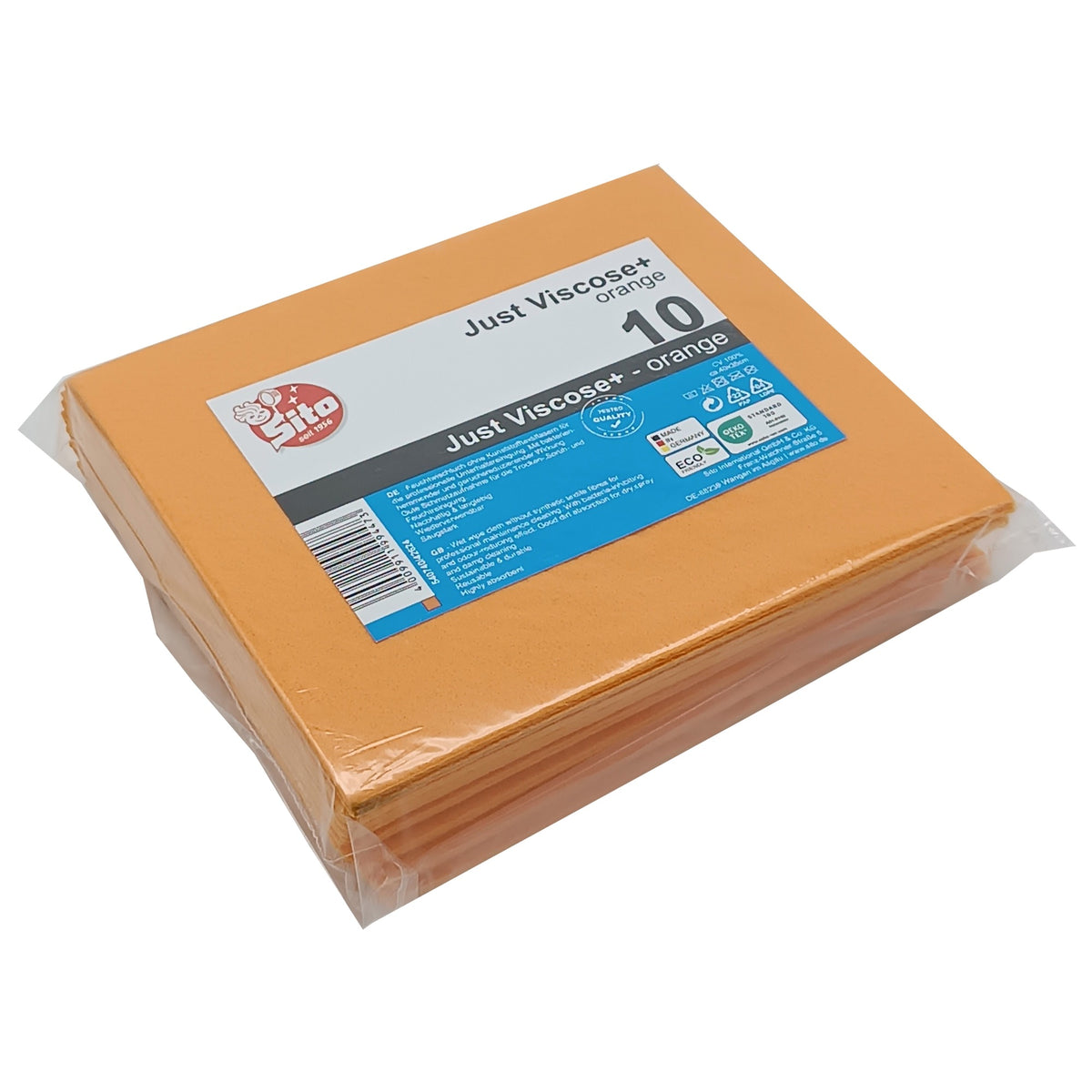Sito Feuchtwischtuch "Just Viscose +"mit antibakterieller Ausrüstung ca. 150g/m², 400 x 350 mm orange