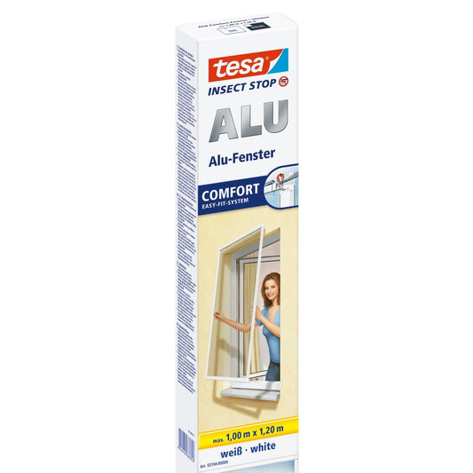 tesa insektnet med aluminiumsramme til vinduer, hvid, 1 m x 1,2 m