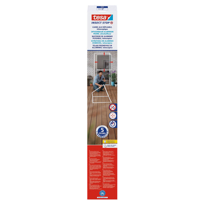 tesa FALT sammenklappelig aluminiumsramme, teleskopisk, til døre, 100 x 220 cm, hvid