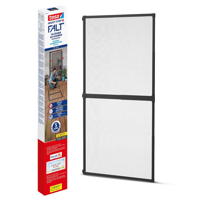 tesa FALT sammenklappelig aluminiumsramme, teleskopisk, til døre, 100 x 220 cm, antracit