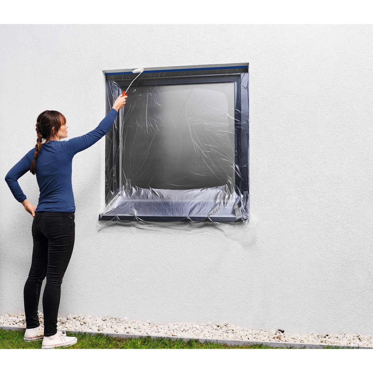 tesa Easy Cover Outdoor Refill, L, 20 m x 1,4 m, ultramarinblå – Anvendelse