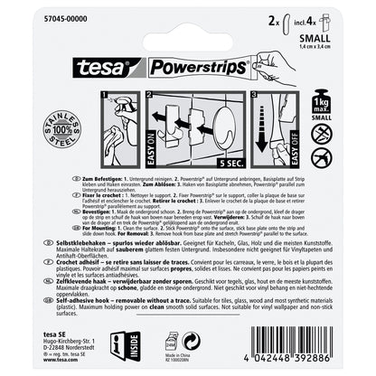 tesa Powerstrips Haken S Metall, weiß