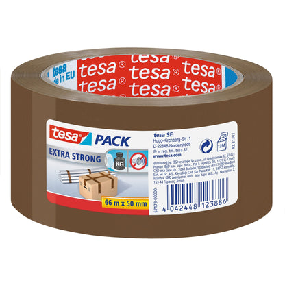 tesapack Extra Strong Verpackungsklebeband, 66 m x 50 mm chamois