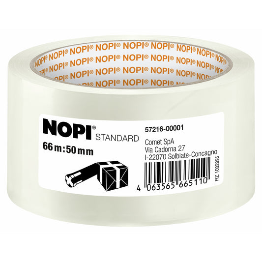 tesa NOPI STANDARD, 66 m x 50 mm, gennemsigtig