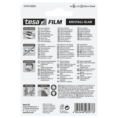 tesafilm kristall-klar, transparent 33 m x 15 mm