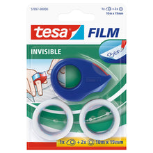tesafilm mini-rulleholder + 2 ruller Invisible, mat-hvid, til ruller op til 19 m