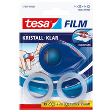 tesafilm 57859 Mini-tapeholder med 2 ruller tesafilm Crystal Clear, gennemsigtig