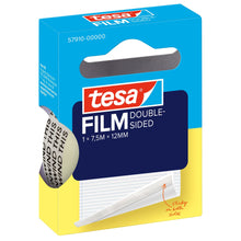 tesafilm DOUBLE-SIDED, gennemsigtig, i hængende foldeæske, 7,5 m x 12 mm
